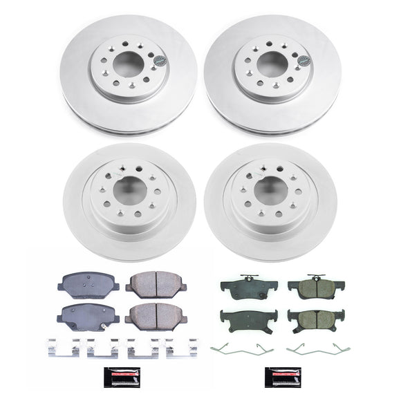 PowerStop Genuine Geomet Coated Rotor and Low-Dust Ceramic Brake Pad Kit