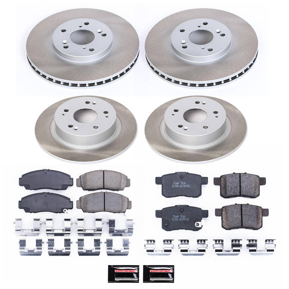PowerStop Semi-Coated Rotor and Low-Dust Ceramic Brake Pad Kit