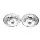 PowerStop Evolution Drilled Slotted Rotors Pair Front For BMW 328i