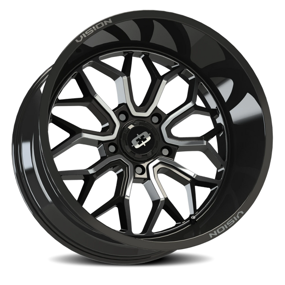 18x9 Vision 402 Riot Gloss Black Machined Face Wheel 5x150 ET12 CB110.2