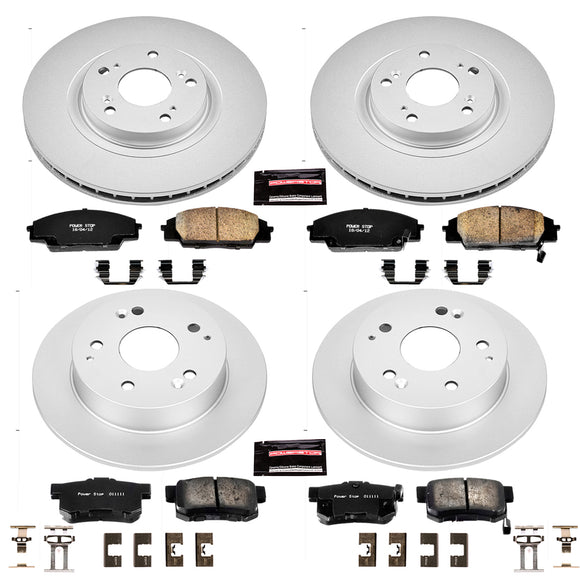 PowerStop Genuine Geomet Coated Rotor and Low-Dust Ceramic Brake Pad Kit