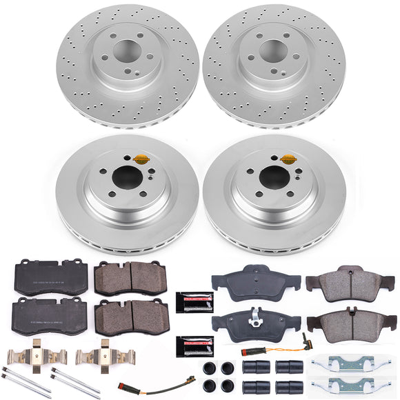 PowerStop Genuine Geomet Coated Rotor and Carbon-Fiber Ceramic Brake Pad Kit