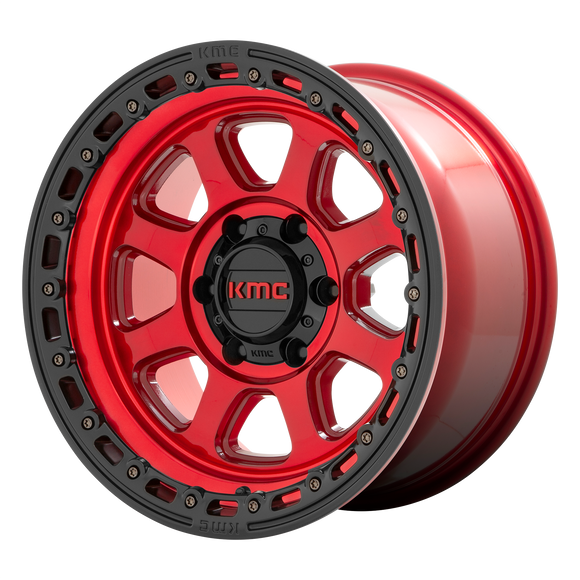 20X9 KMC KM548 CHASE Candy Red With Black Lip 8X165.1 ET18 wheel/rim