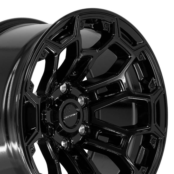18x9 Defiant DF03 Gloss Black 6x139.7 6x5.5 ET-12 Wheel Rim