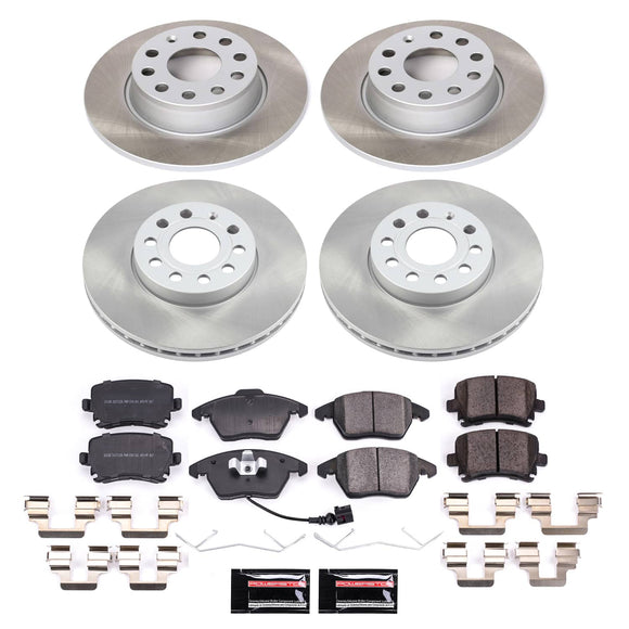 PowerStop Semi-Coated Rotor and Low-Dust Ceramic Brake Pad Kit