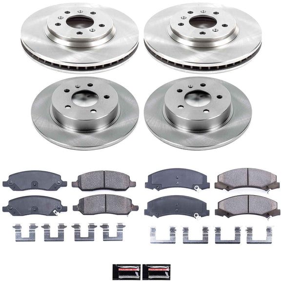 PowerStop OE Stock Replacement Low-Dust Ceramic Brake Pad and Rotor Kit