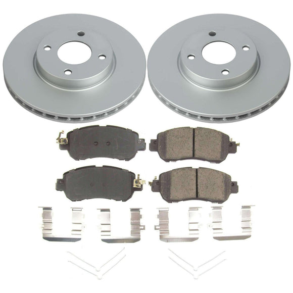 PowerStop Genuine Geomet Coated Rotor and Low-Dust Ceramic Brake Pad Kit