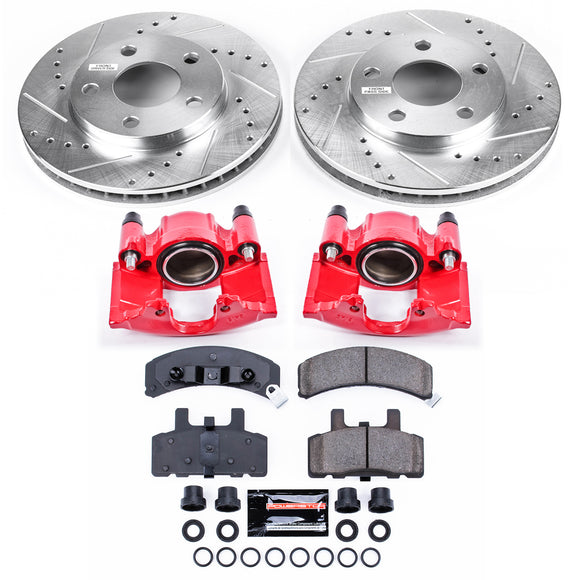 PowerStop Z23 Daily Driver Carbon-Fiber Ceramic Pads Drilled & Slotted Rotor & C