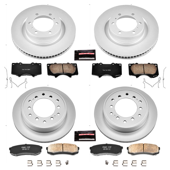 PowerStop Genuine Geomet Coated Rotor and Low-Dust Ceramic Brake Pad Kit