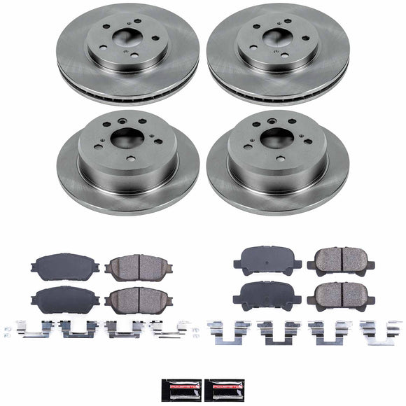 PowerStop OE Stock Replacement Low-Dust Ceramic Brake Pad and Rotor Kit