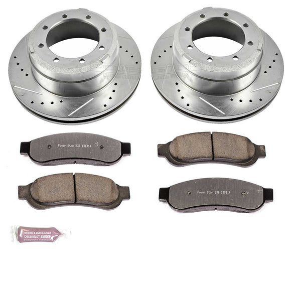PowerStop Z36 Carbon-Fiber Ceramic Brake Pad with Drilled and Slotted Rotor Kit