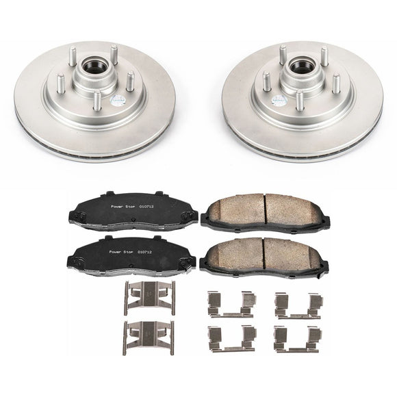 PowerStop Genuine Geomet Coated Rotor and Low-Dust Ceramic Brake Pad Kit