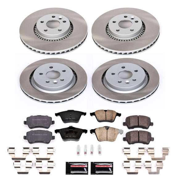 PowerStop Semi-Coated Rotor and Low-Dust Ceramic Brake Pad Kit