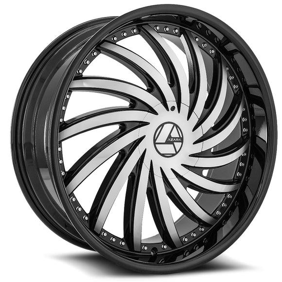22x9.5 Azara AZA-508 Gloss Black & Machined 5x115/120 ET15 wheel/rim