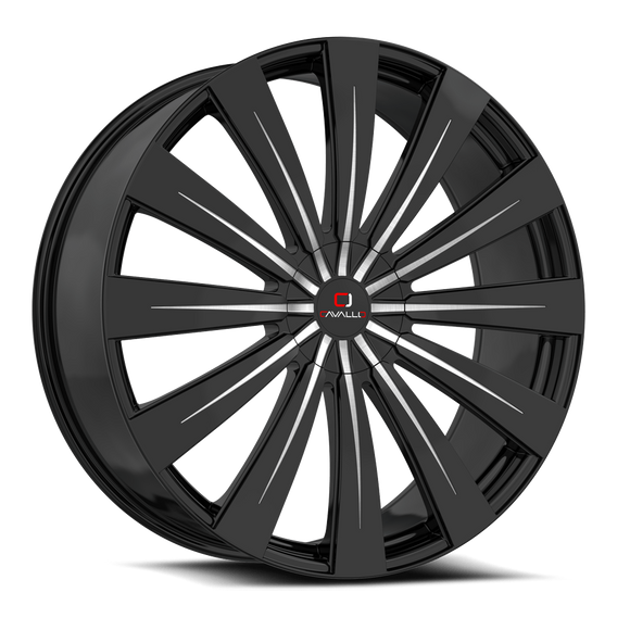 22x9.5 Cavallo CLV-49 Gloss Black Machined 5x115/120 ET15 wheel/rim