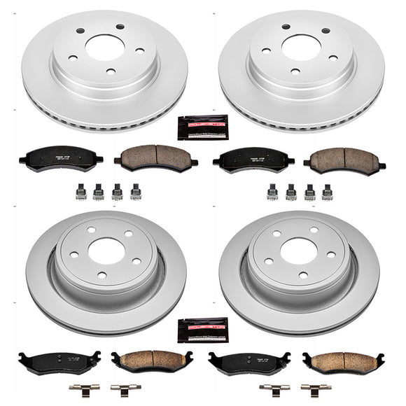 PowerStop Genuine Geomet Coated Rotor and Low-Dust Ceramic Brake Pad Kit