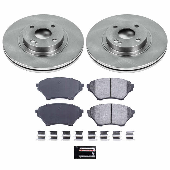 PowerStop OE Stock Replacement Low-Dust Ceramic Brake Pad and Rotor Kit