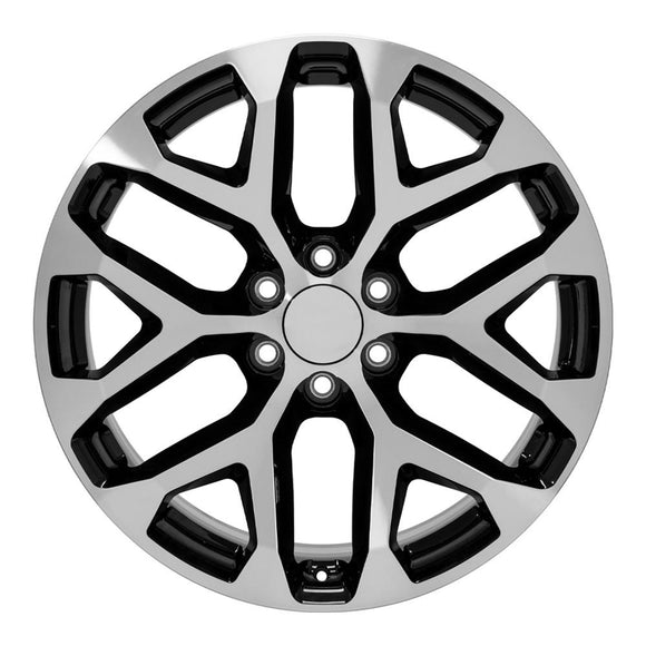 22" Replica CV98B fits Chevy Silverado 22x9 Black Machined
