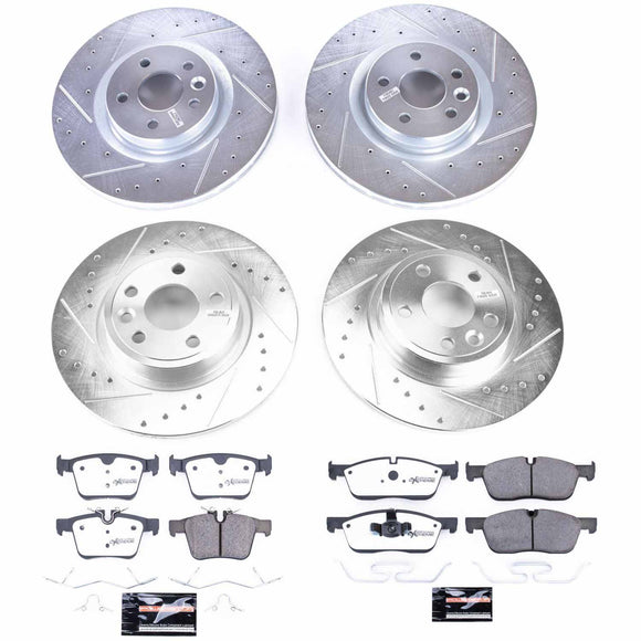 PowerStop Z36 Carbon-Fiber Ceramic Brake Pad with Drilled and Slotted Rotor Kit