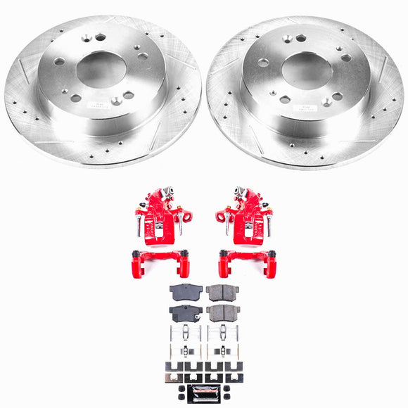 PowerStop Z23 Daily Driver Carbon-Fiber Ceramic Pads Drilled & Slotted Rotor & C