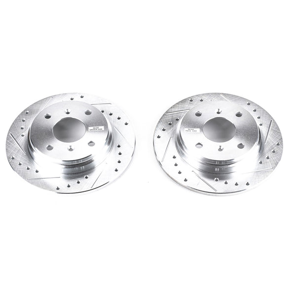 PowerStop Evolution Drilled Slotted Rotors Pair Rear For Acura Legend