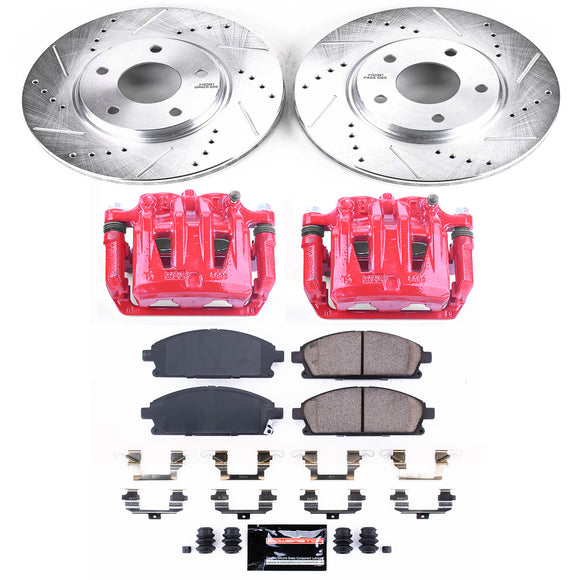 PowerStop Z23 Daily Driver Carbon-Fiber Ceramic Pads Drilled & Slotted Rotor & C
