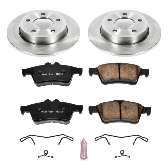 PowerStop OE Stock Replacement Low-Dust Ceramic Brake Pad and Rotor Kit