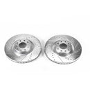 PowerStop Evolution Drilled Slotted Rotors Pair Front For Audi A6 Quattro
