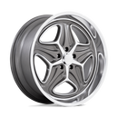 22X9 Foose 1PC F172 Merlot Gray 5X120.65 5X4.75 ET15 Wheel Rim