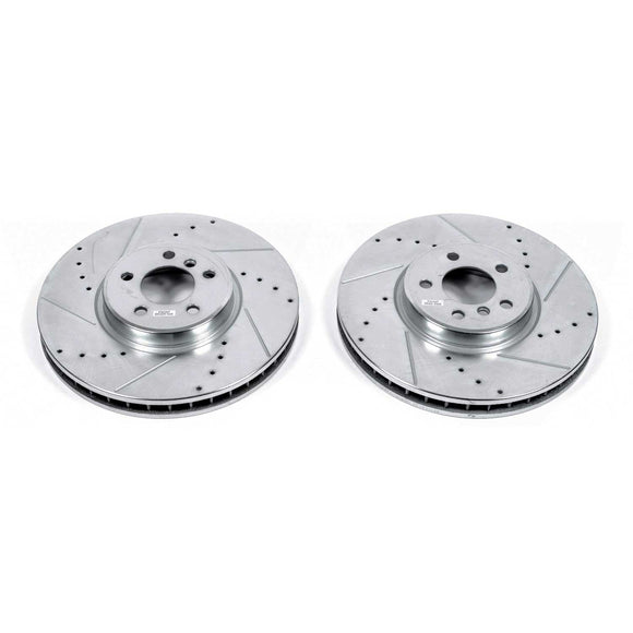 PowerStop Evolution Drilled Slotted Rotors Pair Front For BMW X6