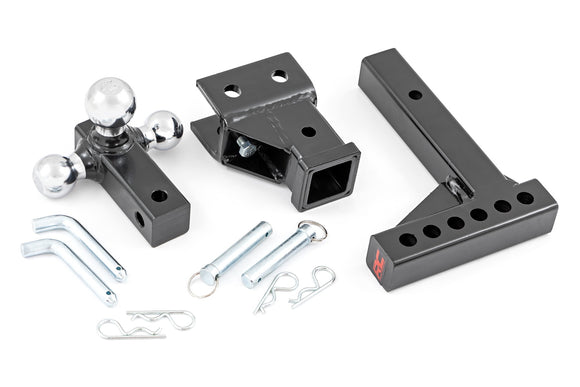 Rough Country Adjustable Trailer Hitch 6" Drop Multi-Ball Mount Fits 2" Receiver