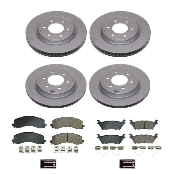 PowerStop Genuine Geomet Coated Rotor and Low-Dust Ceramic Brake Pad Kit