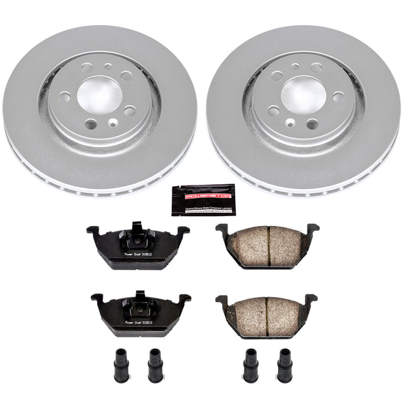PowerStop Genuine Geomet Coated Rotor and Carbon-Fiber Ceramic Brake Pad Kit