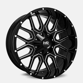 22x10 Hardrock Commander Gloss Black Milled 8x165.1 ET-25 wheel/rim