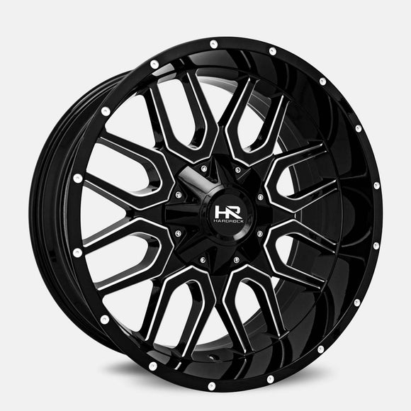 22x10 Hardrock Commander Gloss Black Milled 8x165.1 ET-25 wheel/rim