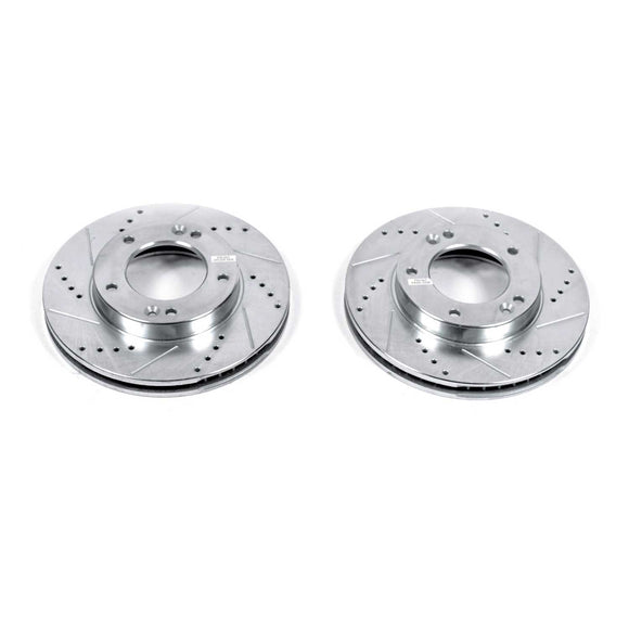 PowerStop Evolution Drilled Slotted Rotors Pair Front For Kia Sorento