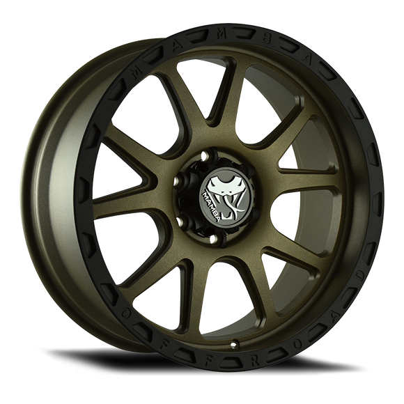 17x9 Mamba M27 Stippled Bronze/Black Lip 6x139.7 6x5.5 ET-12 Wheel Rim