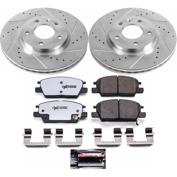 PowerStop Z36 Carbon-Fiber Ceramic Brake Pad with Drilled and Slotted Rotor Kit