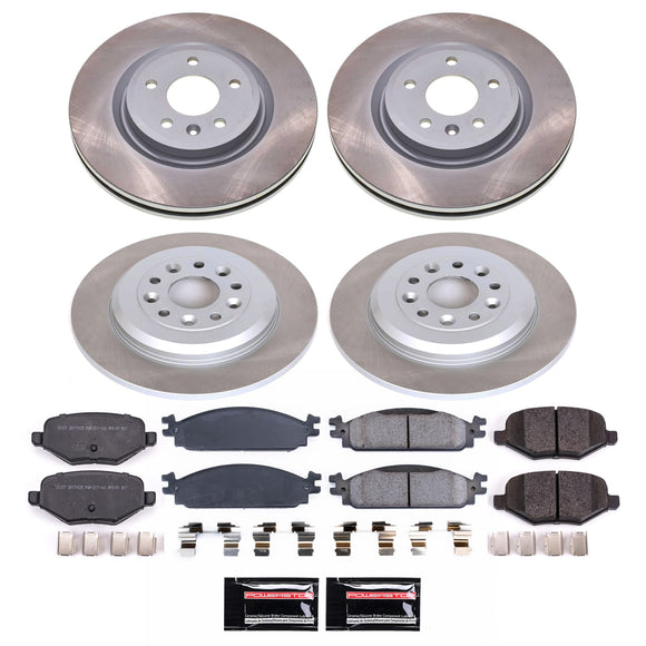 PowerStop Semi-Coated Rotor and Low-Dust Ceramic Brake Pad Kit