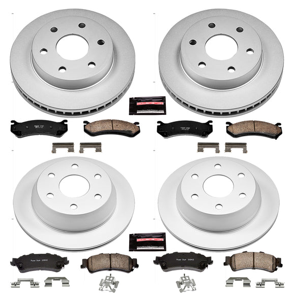 PowerStop Genuine Geomet Coated Rotor and Low-Dust Ceramic Brake Pad Kit