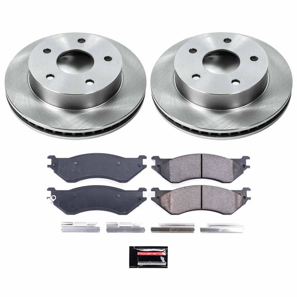 PowerStop OE Stock Replacement Low-Dust Ceramic Brake Pad and Rotor Kit