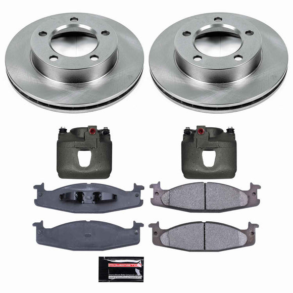 PowerStop OE Stock Replacement Low-Dust Ceramic Brake Pad, Rotor and Caliper Kit