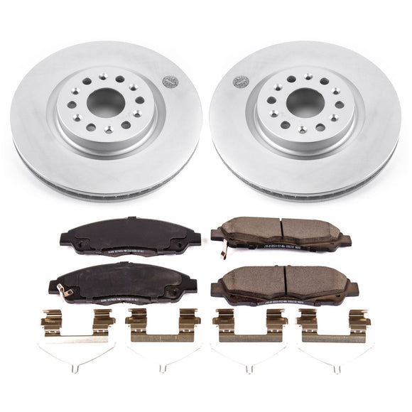PowerStop Genuine Geomet Coated Rotor and Low-Dust Ceramic Brake Pad Kit