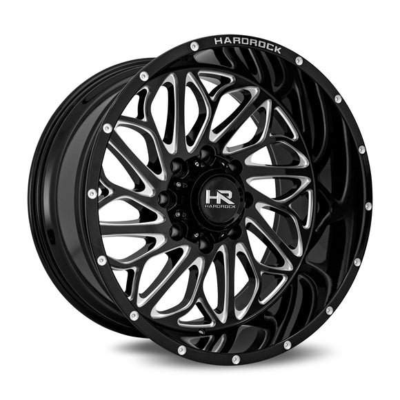 20x12 Hardrock BlackTop Xposed Gloss Black Milled 6x135 ET-44 wheel/rim