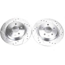 PowerStop Evolution Drilled Slotted Rotors Pair Rear For Volvo S40