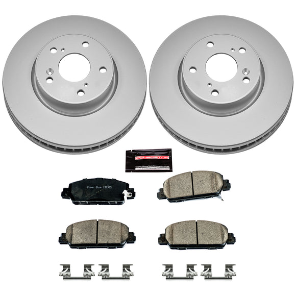 PowerStop Genuine Geomet Coated Rotor and Low-Dust Ceramic Brake Pad Kit