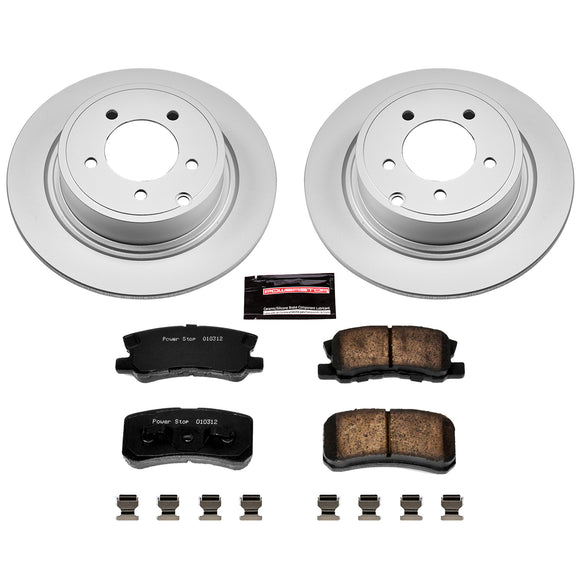 PowerStop Genuine Geomet Coated Rotor and Low-Dust Ceramic Brake Pad Kit