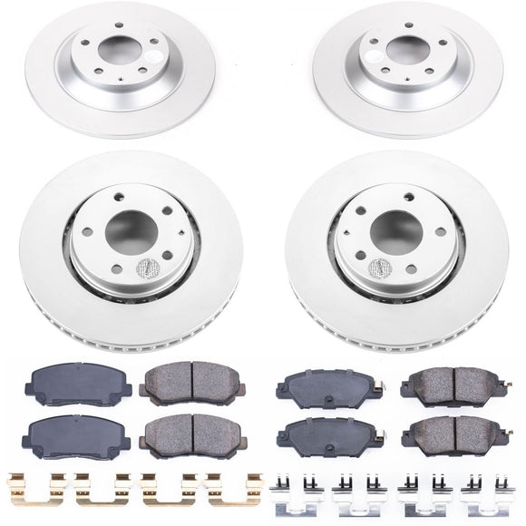 PowerStop Genuine Geomet Coated Rotor and Low-Dust Ceramic Brake Pad Kit