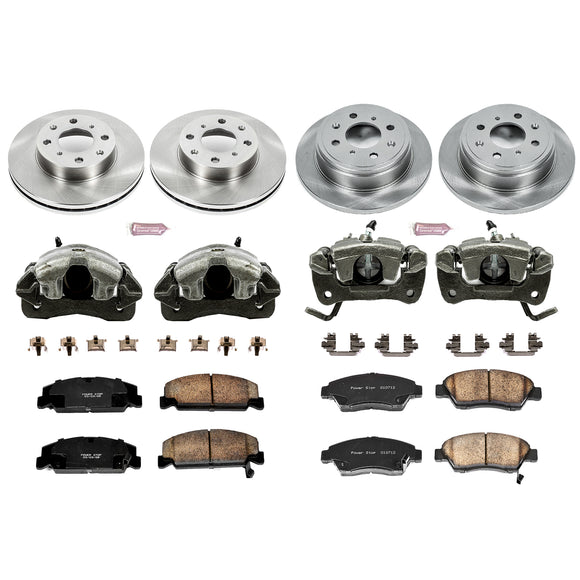 PowerStop OE Stock Replacement Low-Dust Ceramic Brake Pad, Rotor and Caliper Kit