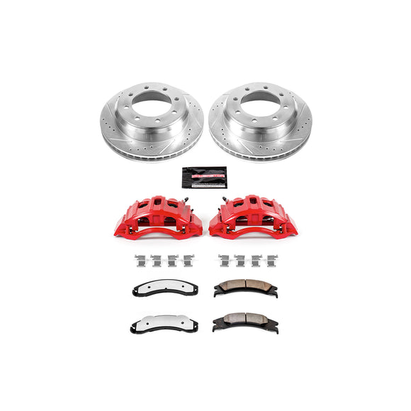 PowerStop Z36 Truck and SUV Ceramic Brake Pad, Drilled & Slotted Rotor, and Cali